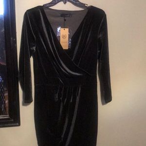 Blue/grey velvet dress